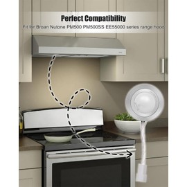 Range Hood Light Housing SB02300798 Fit for Broan Nutone PM500 PM500SS EE55000 Series Range Hoods, LED Hood Light Bulb AC 12V 20W, Stainless Steel Frosted Glass Cover Light, 2 PCS