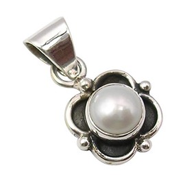 SilverStarJewel Colgante de plata de ley 925 con perla tcw 1,4, 2,3 cm, 1,9 gramos