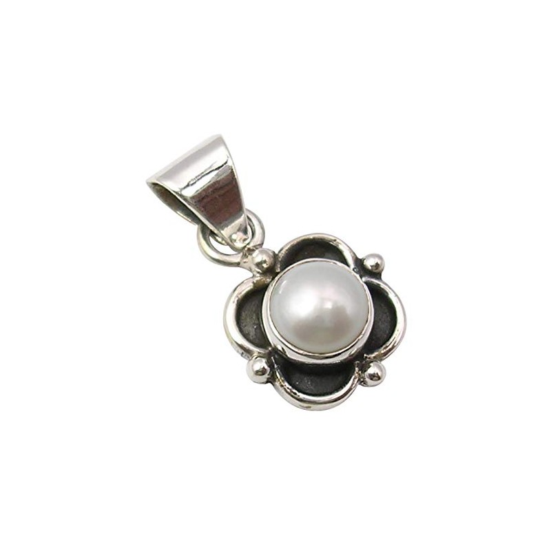 SilverStarJewel Colgante de plata de ley 925 con perla tcw