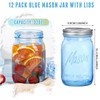 WELLIFE Wide Mouth Mason Jars,6 Pack Blue Mason Jars 32