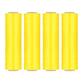 Yellow Color Pallet Hand Wrap Plastic Stretch Film 18" x 1500' x 80 Gauge 1 Roll