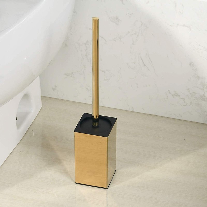 Toilet Brush Holder Stainless Steel 304 Standing Gold Square Toilet