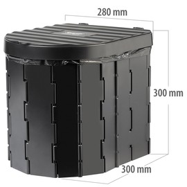 Semptec Urban Survival Technology Toilet: Foldable Camping Toilet with Lid, 24 Bags, up to 150 kg Black (Travel Toilet, Camping Toilet, Foldable)