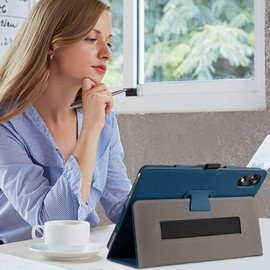 DUEDUE for UMIDIGI G1 Tab/G2 Tab/G3 Tab 10.1 Inch Tablet Case, Folding Stand Auto Wake/Sleep with Pencil Holder, Protective Android Tablet Cover Leather Case for UMIDIGI G1/G2/G3 Tab,Deep Blue