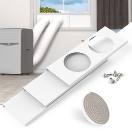 BJADE'S Dual Hose Portable Air Conditioner Window Seal Kit for Portable AC Exhaust Hose 5.9 Inch Diameter with Insulating Sealing Tape,Adjustable Portable AC Window Vent Kit Length from 17" to 47"