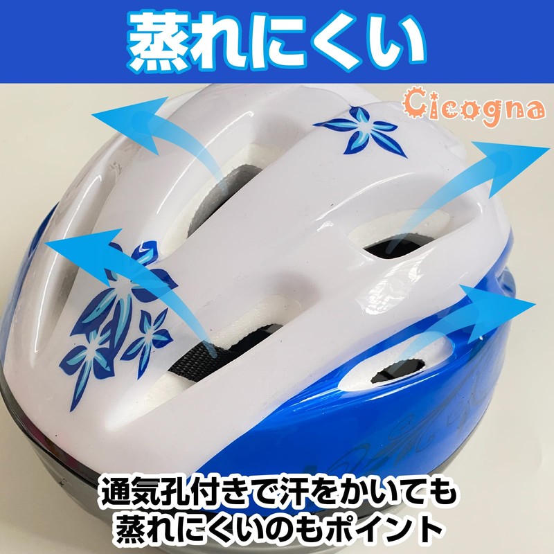 Cicogna Children's Skateboard Helmet Protector, 7 Piece Set, Cherry Blossom,