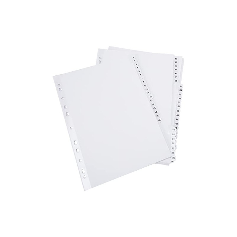 Q-Connect 1-50 Index Multi-Punched Reinforced Board Clear Tab A4 White