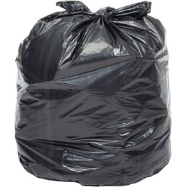 Global Industrial 7-10 Gallon Medium Duty Black Trash Bags, 0.6 Mil, 500 Bags/Case