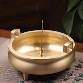 Szxxmy Antique Copper Incense Burner, Torso Diameter 3.9 x Height 2.0 inches (10 cm) x Height 2.0 inches (5 cm), Brass Incense Burner, Easy to Use, Cute, Incense Holder, Compact, Portable, For