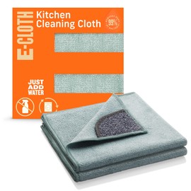 E-Cloth Kitchen Cleaning Cloth, Premium Microfibre Cleaning Cloth with Scrubber, Ideal for Kitchen Sinks and Dish Scrubber, Reusable, 100 Wash Promise, 2 Pack