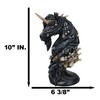 Macabre Black Dark Unicorn Horse With Skeleton Bones And Skulls
