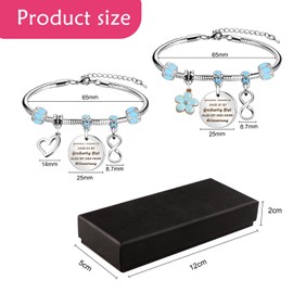 Gebiuhoo Set of 2 Inspirational Bracelets as Birthday Gift for Women Flowers and Heart Pendant Friendship Bracelet for Girls as Christmas Gift, Keepsake, Strengthening in Confidence