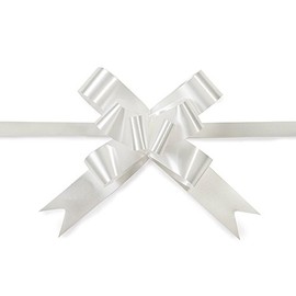 Pack of 100, 2" Solid White Butterfly Pull Bows Petite Pull Bows 100% Polypropylene Made in USA for Weddings