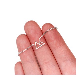 Tiny Silver Mountain Peaks Pendant Necklace (Stainless Steel) Miss Fit Boutique