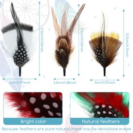 Syhood 20 Pcs Hat Feathers Assorted Colorful Real Hat Feathers Accessories for Men Women DIY Cowboy Centerpieces Crafts Decorations