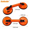 SOLUDE 2 Pack Glass Suction Cups,Aluminium Heavy Duty Vacuum Handle