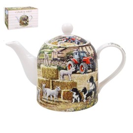 The Leonardo Collection Macneil Studios Collie & Sheep Tea Pot with Lid | British Designed Tea Pot | Ceramic Pot for Home & Office | Tea Pot for Serving Hot Drinks