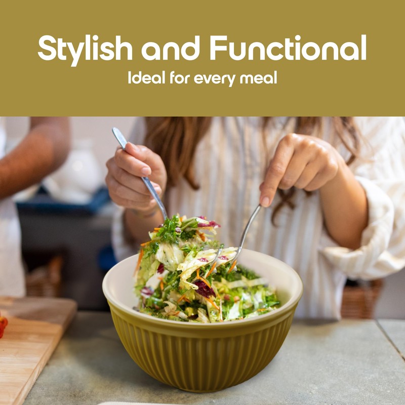 Omniware Simsbury Mixing Bowls, Set of 3 - Nesting Stoneware