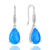 VESHON Blue Opal Teardrop Earrings for Women, 925 Sterling Silver