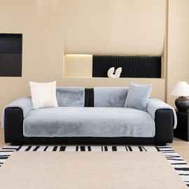 jianyana Sofa Covers Plush Sofa Slipcovers Soft Anti-slip Durable Couch Cover Universal 2 3 4 Seater Warm Breathable Machine Washable Furniture Protector for Leather Sofa Bench Sofa