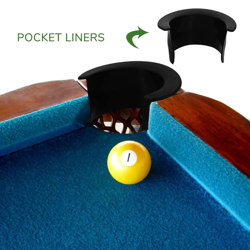 Ieron Billiard Pocket Liners 6pcs Pool Hole Liners Plastic Pool