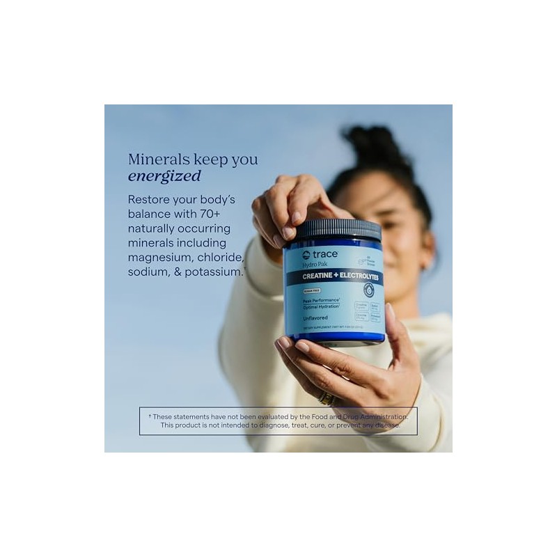 Trace Minerals Creatine + Electrolytes & Mineral Powder for Peak