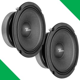 TIMPANO AUDIO (2) 6.5" MIDRANGE TIMPANO 600WATTS TPT-MD6-8 CAR PRO AUDIO 8 OHM SPEAKERS - PAIR