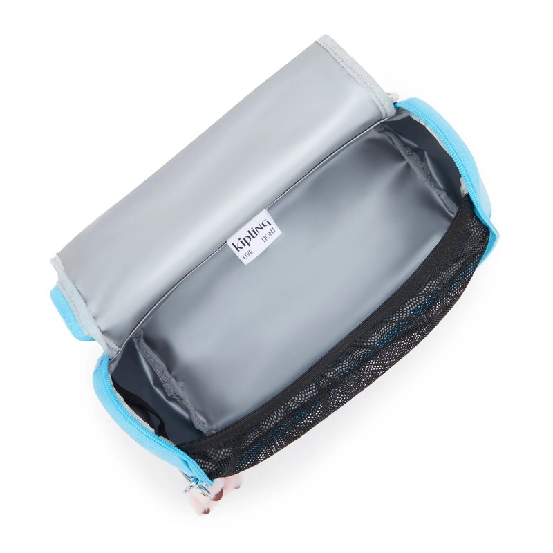 Kipling New Kichirou Metallic Lunch Bag Sea Blue Met