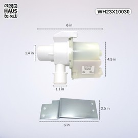 Haüs Parts WH23X10030 Washer Drain Pump Replacement - Fits GE & Hotpoint Washer Brands - Fixes Draining & Noise Issues - Replaces WH23X0091, 3015301, P5803461 (2-Pack)