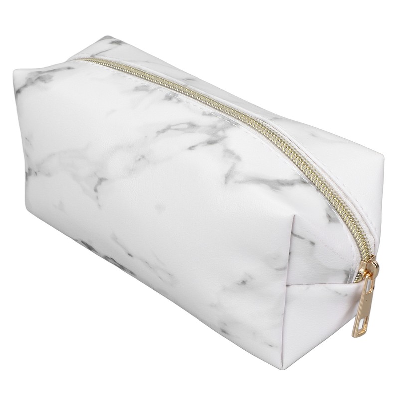 3Pcs Women Cosmetic Bag Marble Print Makeup Case Storage Handbag