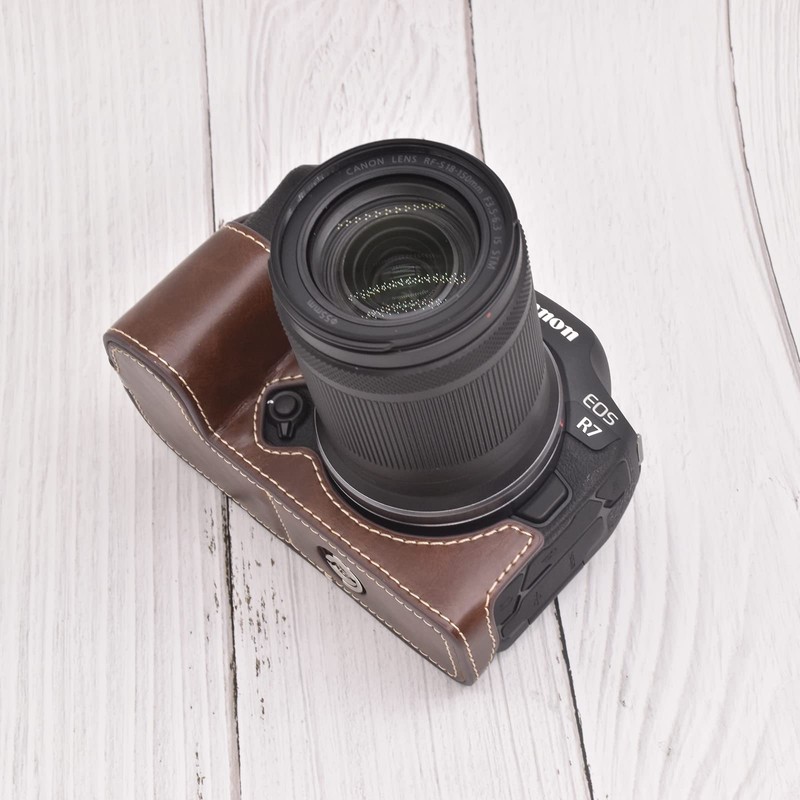 Rieibi EOS R7 Case - Quality PU Leather Half Case