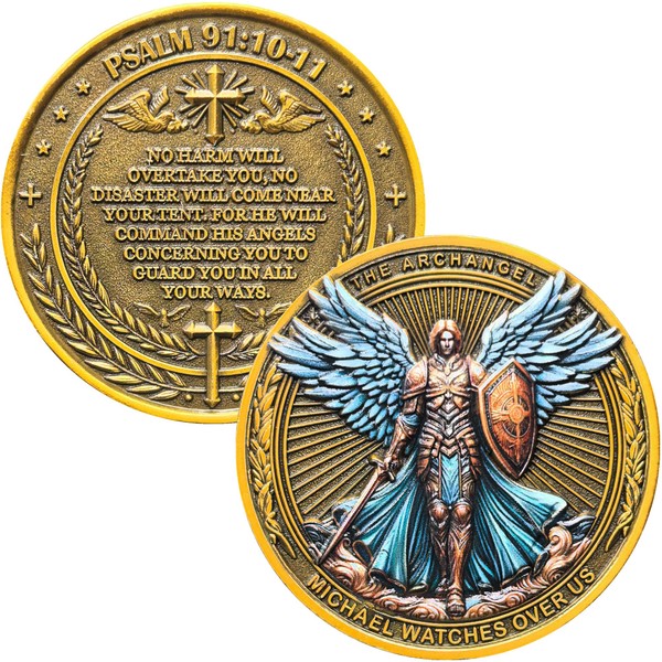 Archangel Michael Protection Challenge Coin for Divine Guidance and Safety