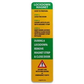 100 Pack - Lockdown Magnetic Strips for School Safety - Durable 30 Mil Classroom Door Magnetic Strip for Emergency Lockdowns - Made in The USA (Green)