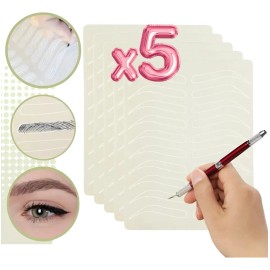 Pack 5 Piel Sintética Microblading 3D Practica Tatuaje Beige Ceja Realista