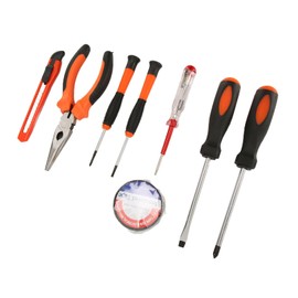 9pcs Household Tool Set, Wrench, Pliers, Screwdriver Set, Repair Tool Set with Plastic Tool Box, Storage Case, Black, Home Maintenance