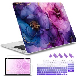 May Chen Compatible with MacBook Air 13 inch Case 2022 2021, 2020-2018 Release Model: M1 A2337 A2179 A1932, Plastic Hard Shell Case Cover for Mabook Air 13 inch with Retina Dispaly, Painting Floral