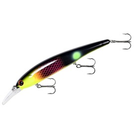 BANDIT LURES Walleye Minnow Jerkbait Fishing Lure, Shallow (Trolls to 12') Black Pink Yellow Head 4.75 Inch, 5/8 Ounce