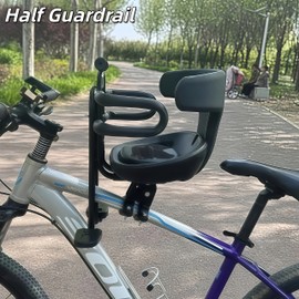 Kids Bike Seat-Front Mounted(Match Seat Belt), for Children Aged 1~8Years Toddler Bike Seat，Fits Most Adult Modern Mountain Bikes Install, Adjustable for Comfort Baby Bike Seat (Half Guardrail)