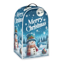 HUISEFOR Merry Christmas Blender Cover Dust Cover Christmas Kitchen Decor Cute Snowman Appliance Dust Cover for Small Food Processor Coffee Maker Juice Maker