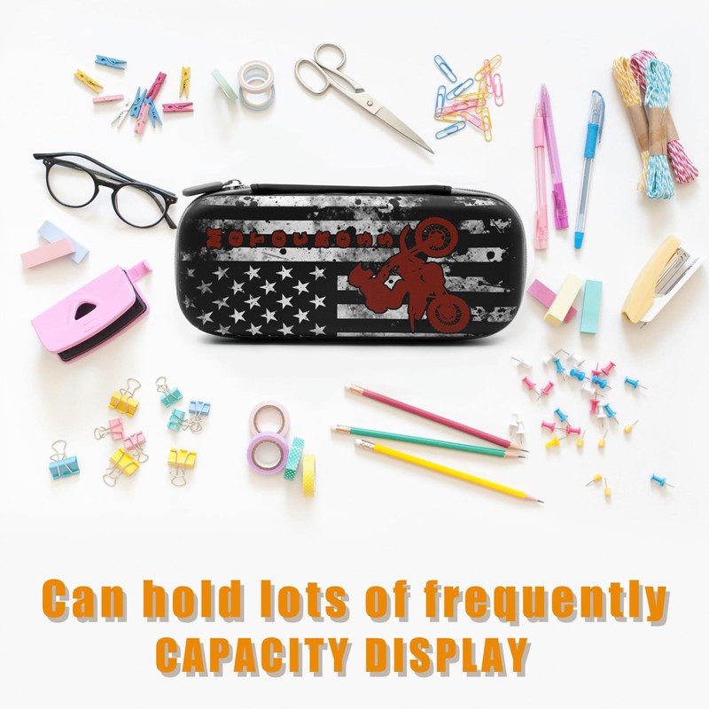WtallasiSei Motocross Pencil Case Zip Pencil Box Multi Pouch Holder