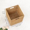 12x12x12inch Plastic Wicker Cube Baskets Large Square Foldable Handwoven Laundry