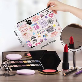 Happy 16th Birthday Gift Sweet 16 Birthday Hello 16 Canvas Zipper Pouch Bag (16 Birthday CA)