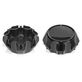 DewFlew 2Pcs 177.8mm Glossy Black Wheel Center Caps for Silverado 2500 3500