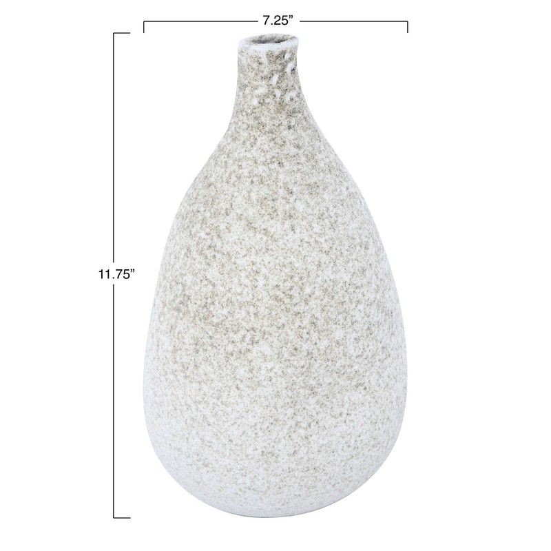Creative Co-Op Medium Textured Terracotta Vase with Narrow Top &