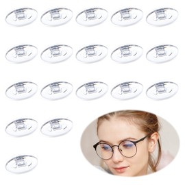 Push-in Eyeglasses Nose Pads, 8 Pairs 15mm Eyeglass Nose Pads Cover Glasses Nose Piece Soft Silicone Sunglass Nose Guards Anti-Slip Nose Pad, Slide in Oval Clear Replacement Repair Parts