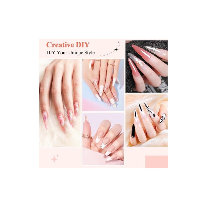 Alyvisun Long Stiletto Half Cover Nail Tips | 600 Pieces
