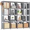 Mavivegue Book Shelf, 16 Cube Storage Organizer, DIY Bookcase, Metal