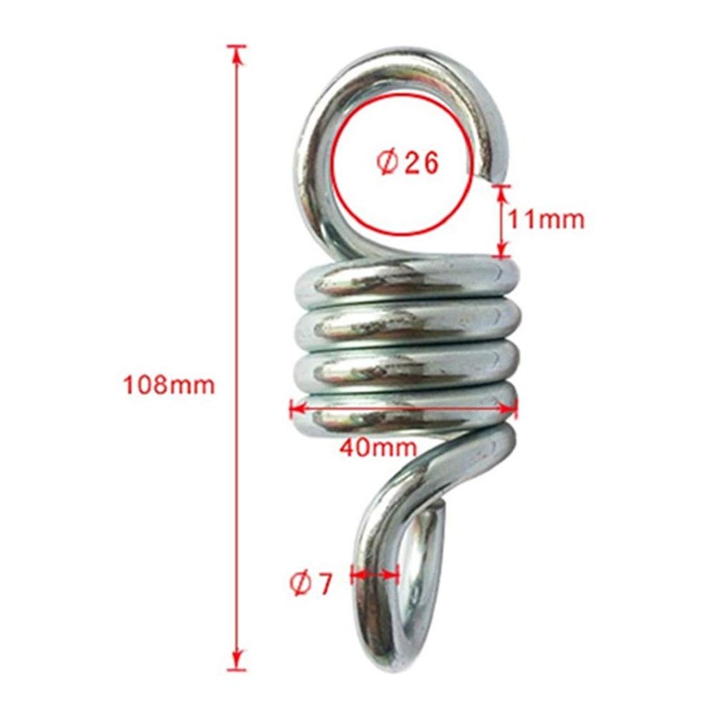 HOMPER 2 Pieces Hammock Spring, Hardened Galvanized Steel Extension Spring