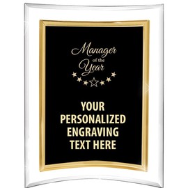 Crown Awards Manager of The Year Acrylics - 9" Picturesque Freestanding Acrylic Frame Manager of The Year Presentation Award, Free Customization Prime