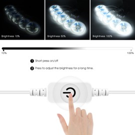 LRGBST 6 Pcs 1M White Cabinet COB LED Strip, 5V USB Dimmable COB LED Strip with Touch Dimmer Switch for Acoustic Panels Showcases Under Cabinet Lighting